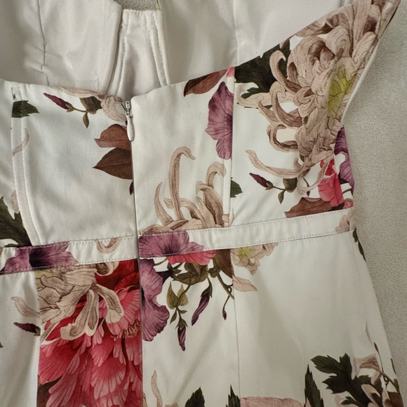 Elle Zeitoune Gorgeous Floral Satin Dress S - Picture 9 of 10